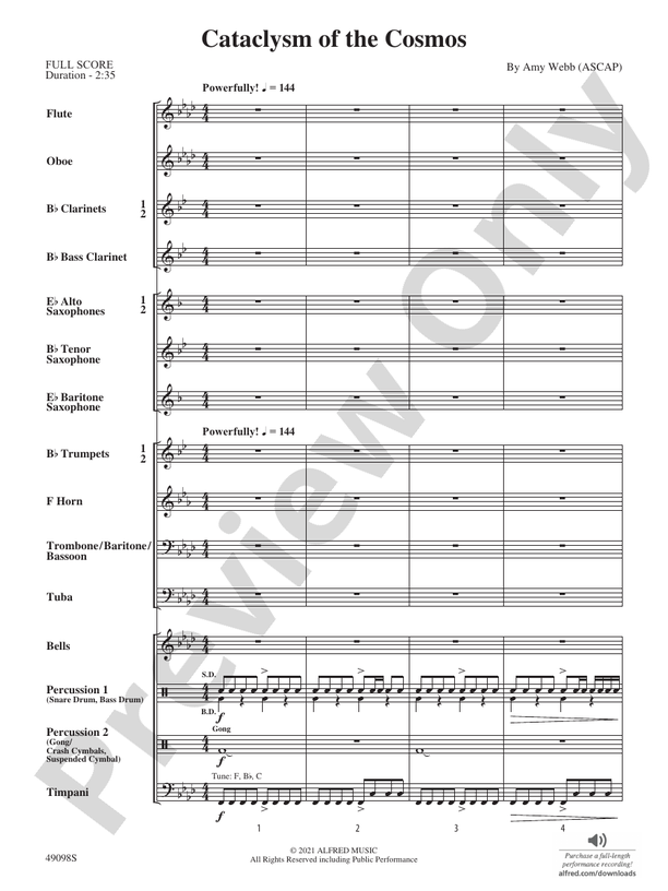 Cataclysm of the Cosmos - Concert Band Conductor Score & Parts (Digital Download)