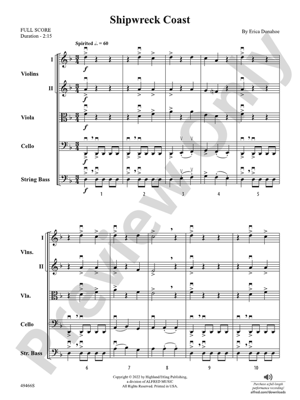 Shipwreck Coast - String Orchestra Conductor Score & Parts (Digital Download)