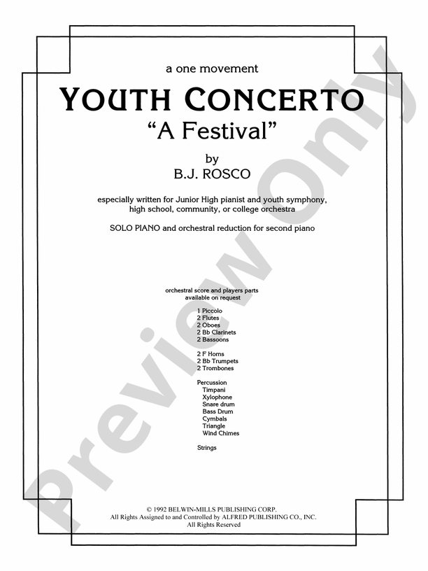 Youth Concerto "A Festival" - 2 Pianos, 4 Hands (Digital Download)