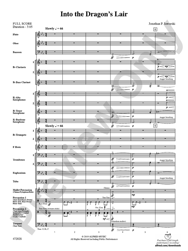 Into the Dragon's Lair - Concert Band Conductor Score & Parts (Digital Download)