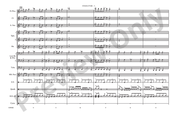 Rock and Roll (Arr. Roland Barrett) – Marching Band Conductor Score & Parts (Digital Download)