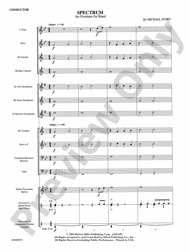 Spectrum - Concert Band Conductor Score & Parts (Digital Download)