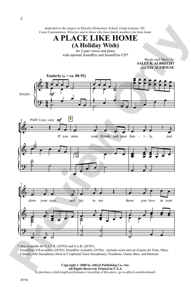 A Place Like Home (A Holiday Wish) - 2-Part Choral Octavo (Digital Download)