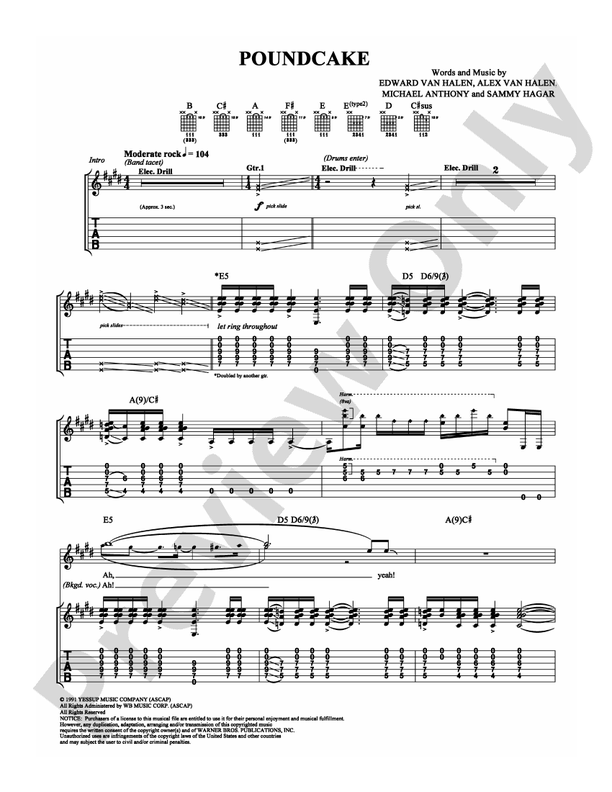 Poundcake - Guitar TAB (Digital Download)