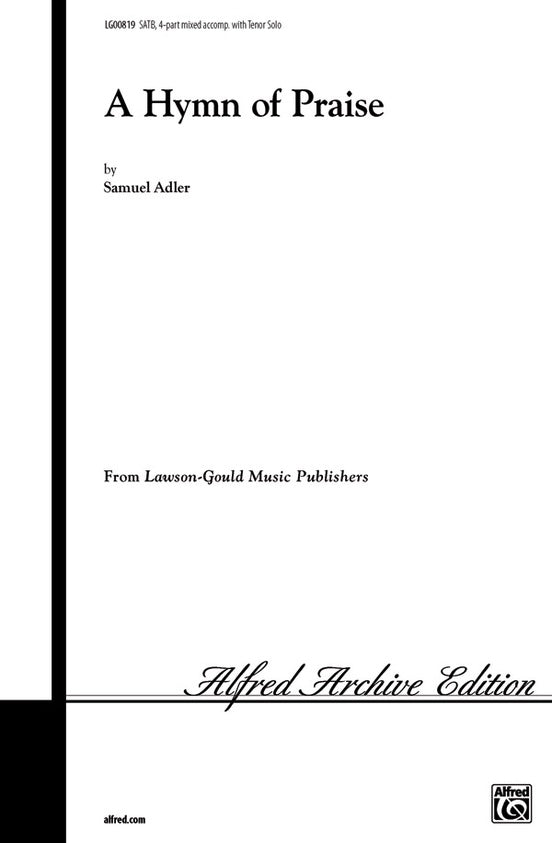 A Hymn of Praise - SATB Choral Octavo (Digital Download)