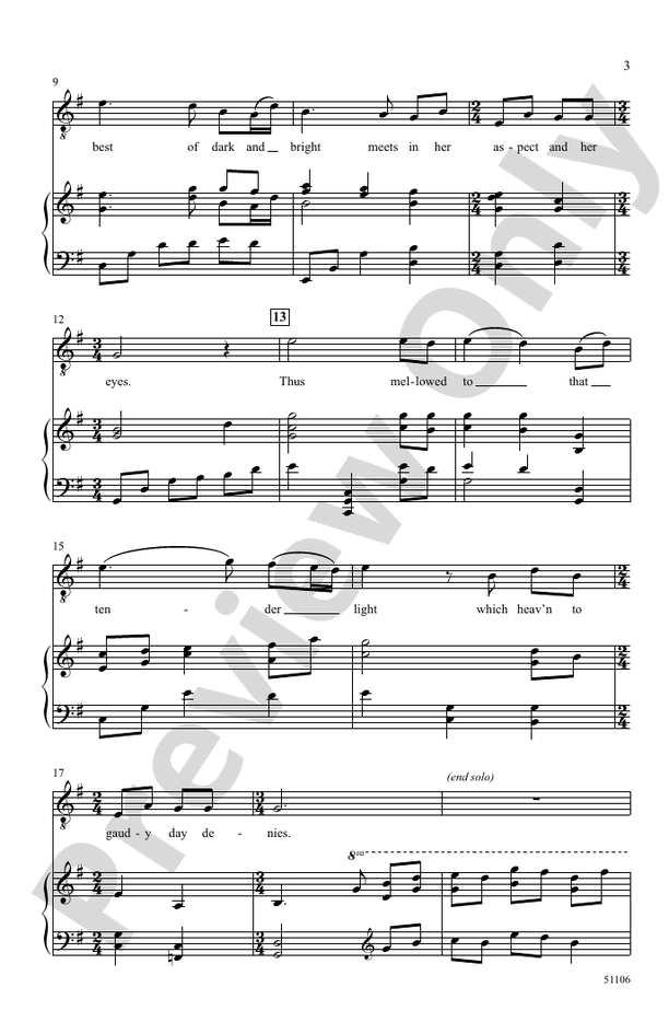She Walks in Beauty - TTBB Choral Octavo (Digital Download)