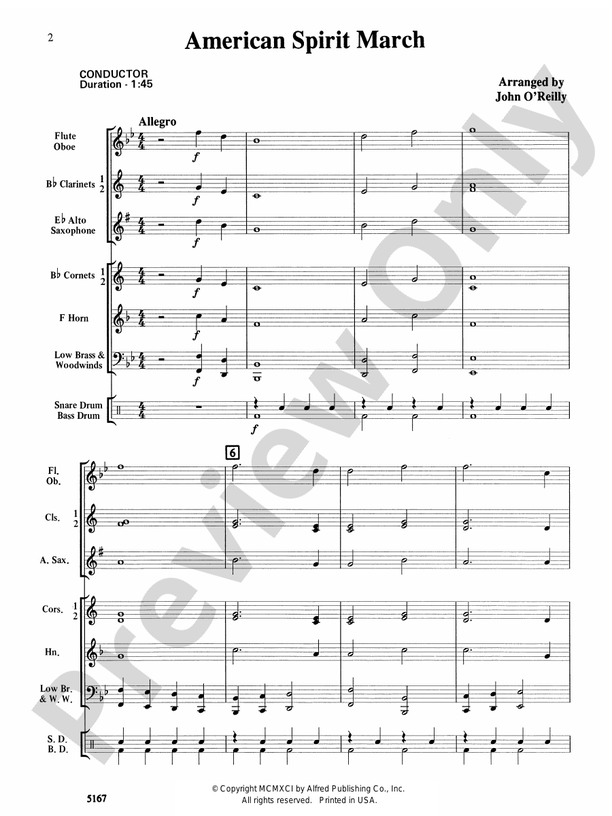 American Spirit March - Concert Band Conductor Score & Parts (Digital Download)