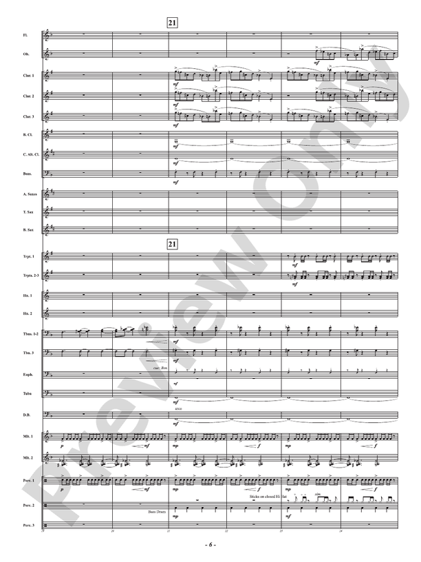 Five Mississippi Rush - Concert Band Conductor Score & Parts (Digital Download)