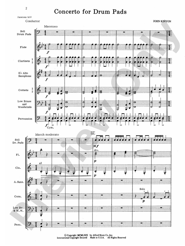 Concerto for Drum Pads - Concert Band Conductor Score & Parts (Digital Download)