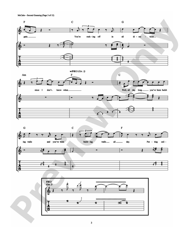 Second Guessing - Guitar TAB (Digital Download)