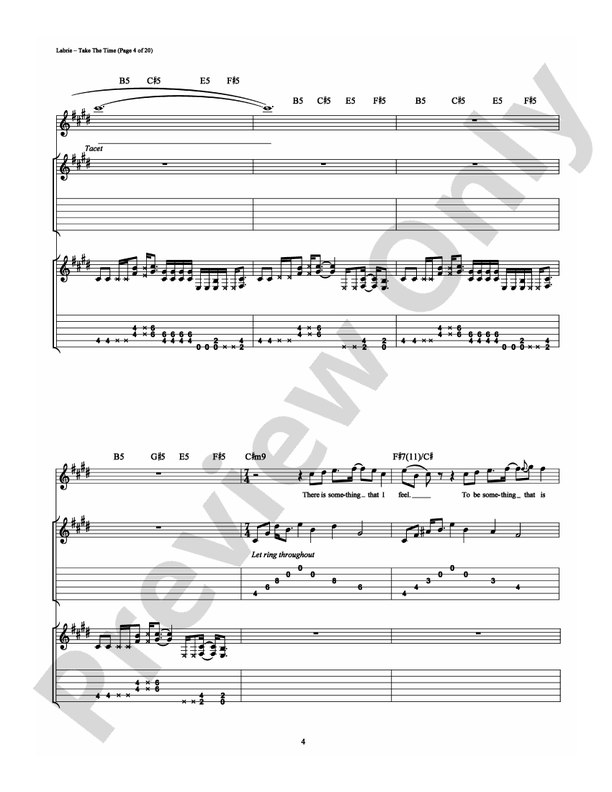 Take The Time - Guitar TAB (Digital Download)