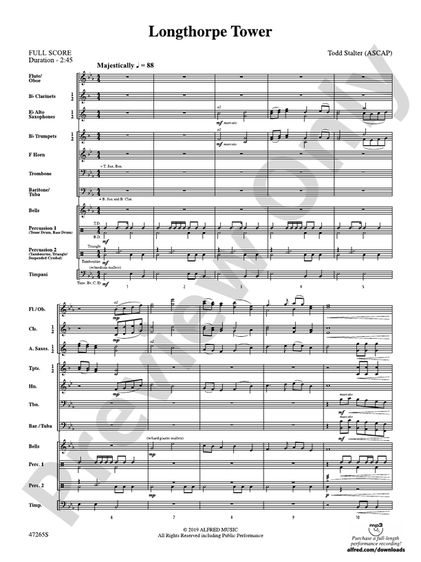 Longthorpe Tower - Concert Band Conductor Score & Parts (Digital Download)