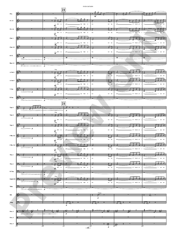 Four Captains (A Pirate Story) - Concert Band Conductor Score & Parts(Digital Download)