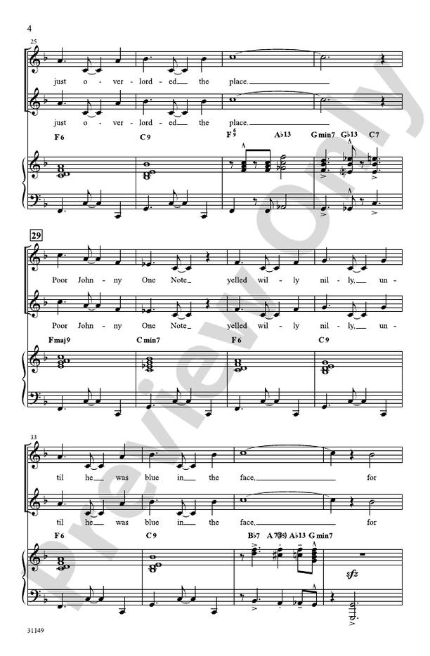 Johnny One Note – 2-Part Choral Octavo (Digital Download)