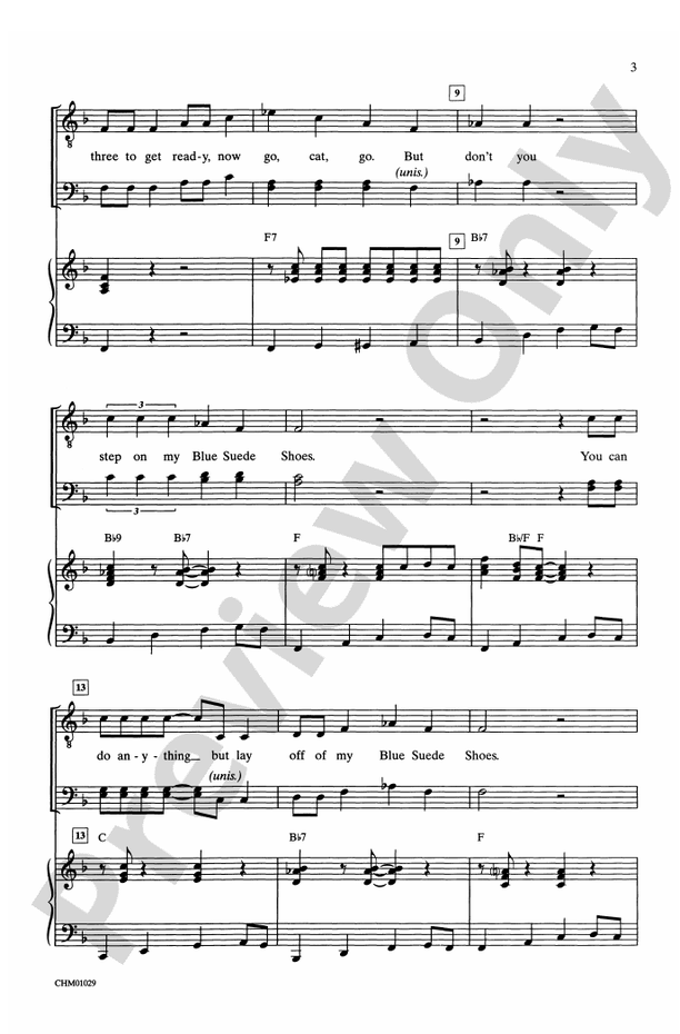 Blue Suede Shoes – TBB Choral Octavo (Digital Download)