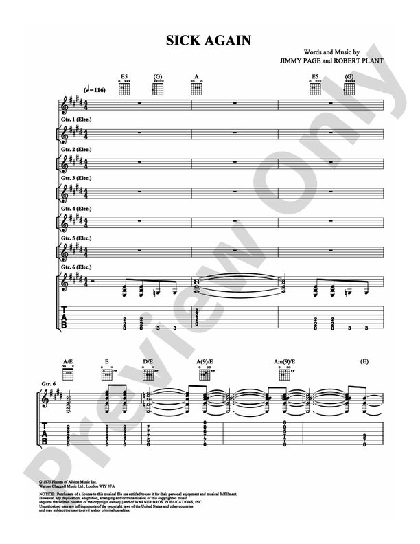 Sick Again - Guitar TAB (Digital Download)