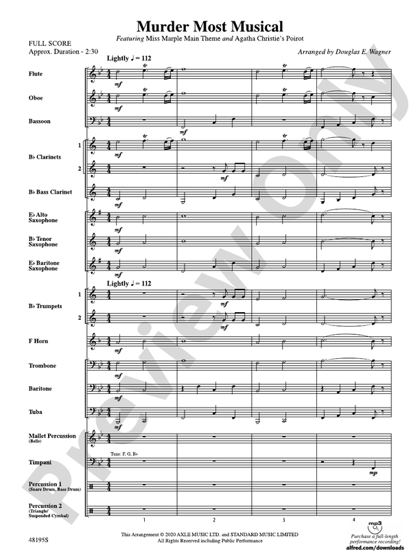 MURDER MOST MUSICAL/PYB 2 - Concert Band Conductor Score & Parts (Digital Download)