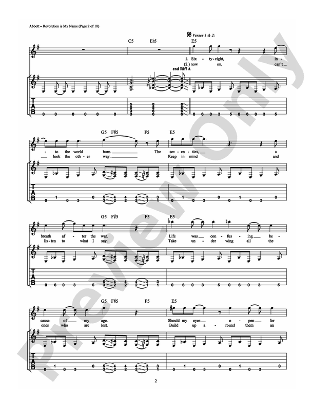 Revolution Is My Name - Guitar TAB (Digital Download)