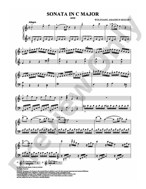 Mozart - Sonata in C Major - Piano (Digital Download)