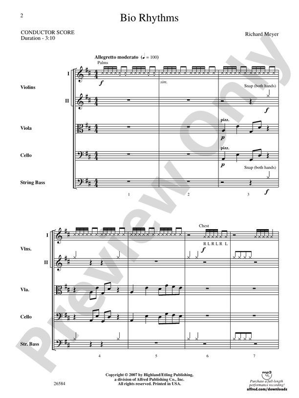 Bio Rhythms – String Orchestra Conductor Score & Parts (Digital Download)
