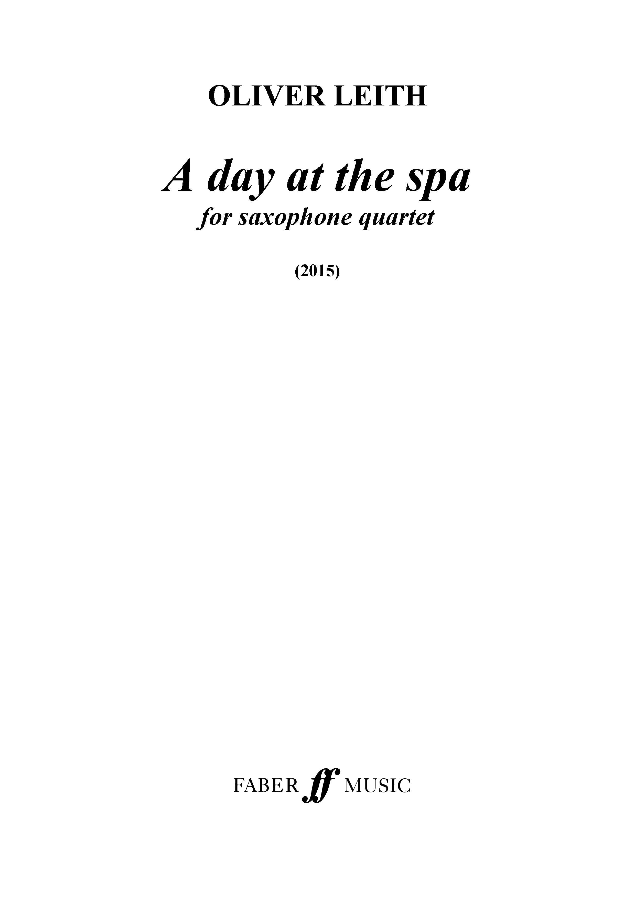 A day at the spa - Saxophone Quartet (Digital Download)