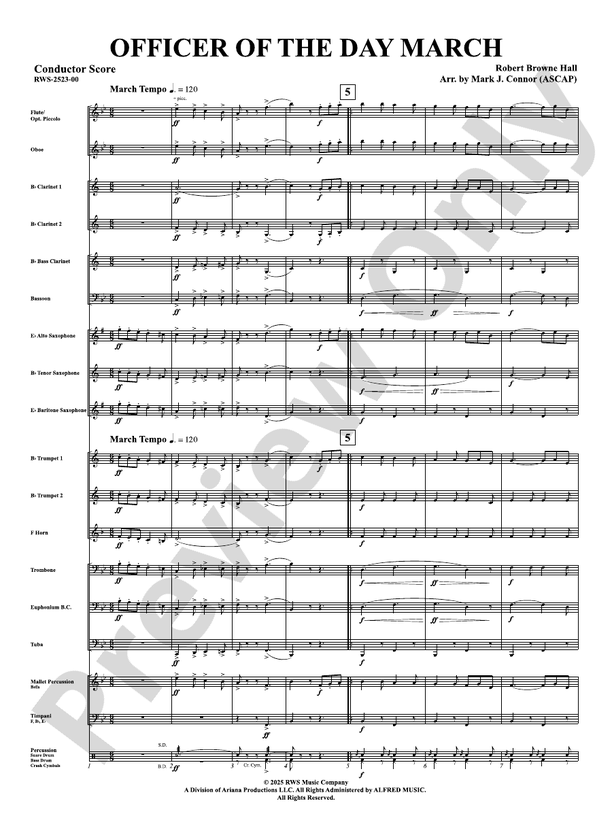Officer Of The Day March - Concert Band Conductor Score & Parts(Digital Download)