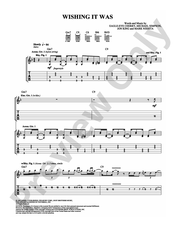 Wishing it Was - Guitar TAB (Digital Download)