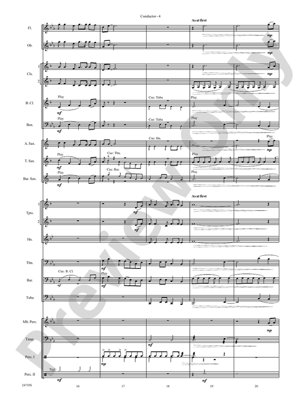 River Valley Legacy (I. River Echoes, II. Railroads, III. Machines, IV. Traditions) - Concert Band Conductor Score & Parts (Digital Download)
