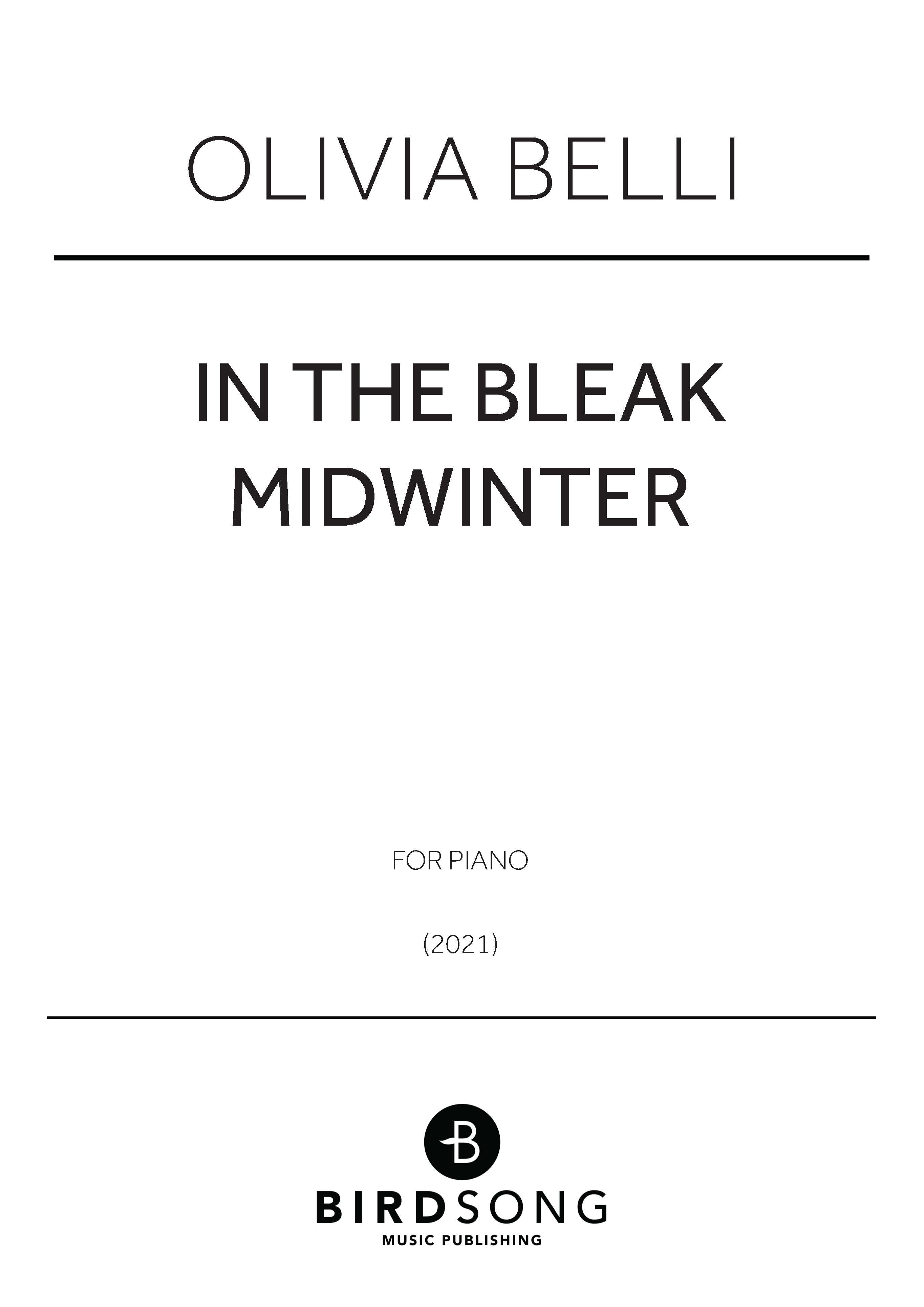 In the Bleak Midwinter Variation - Piano Solo (Digital Download)