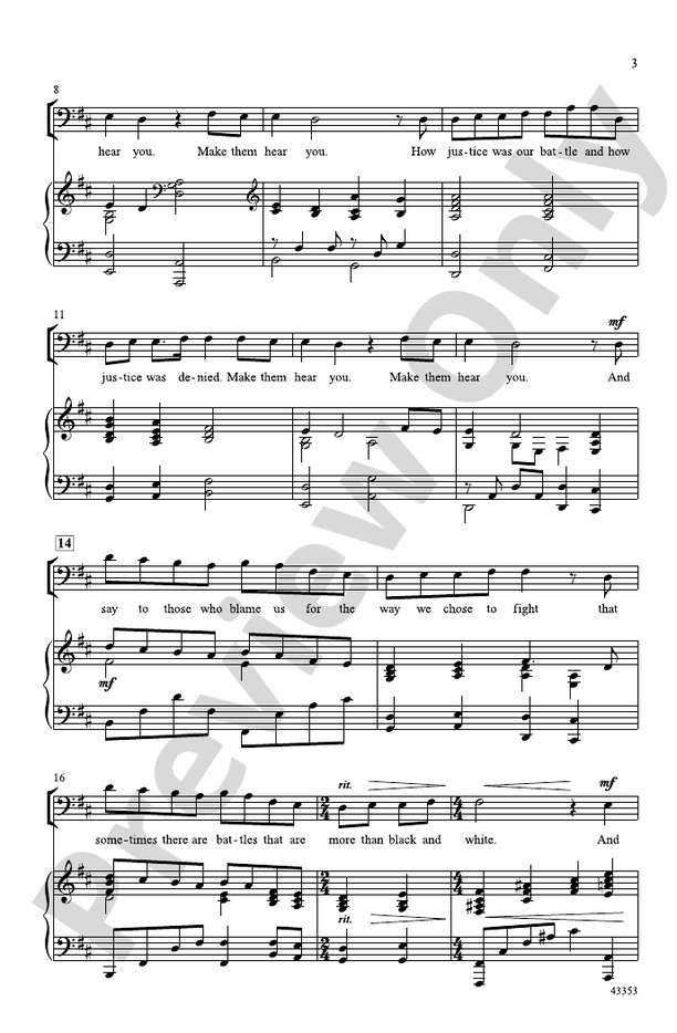 Make Them Hear You (from the musical Ragtime) – SATB Choral Octavo (Digital Download)