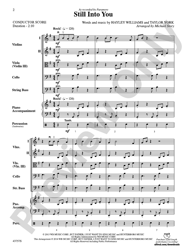 Still Into You – String Orchestra Conductor Score & Parts (Digital Download)
