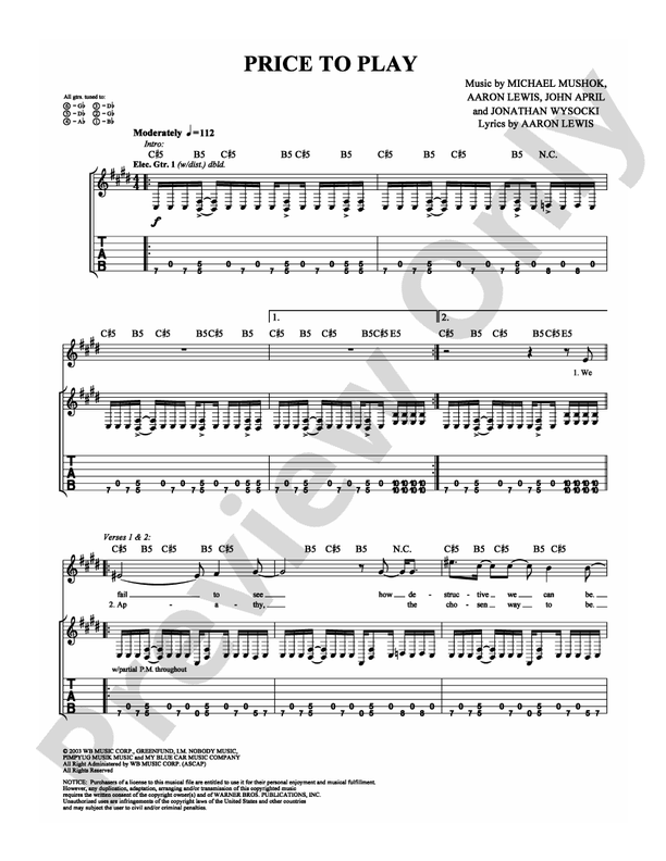 Price to Play - Guitar TAB (Digital Download)