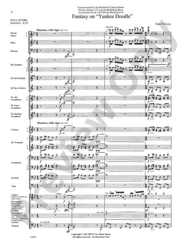 Fantasy on "Yankee Doodle" - Concert Band Conductor Score & Parts (Digital Download)