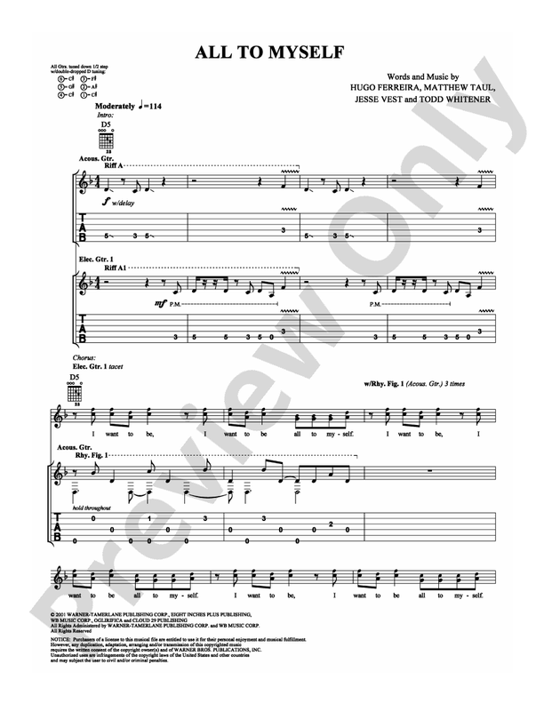 All to Myself - Guitar TAB (Digital Download)