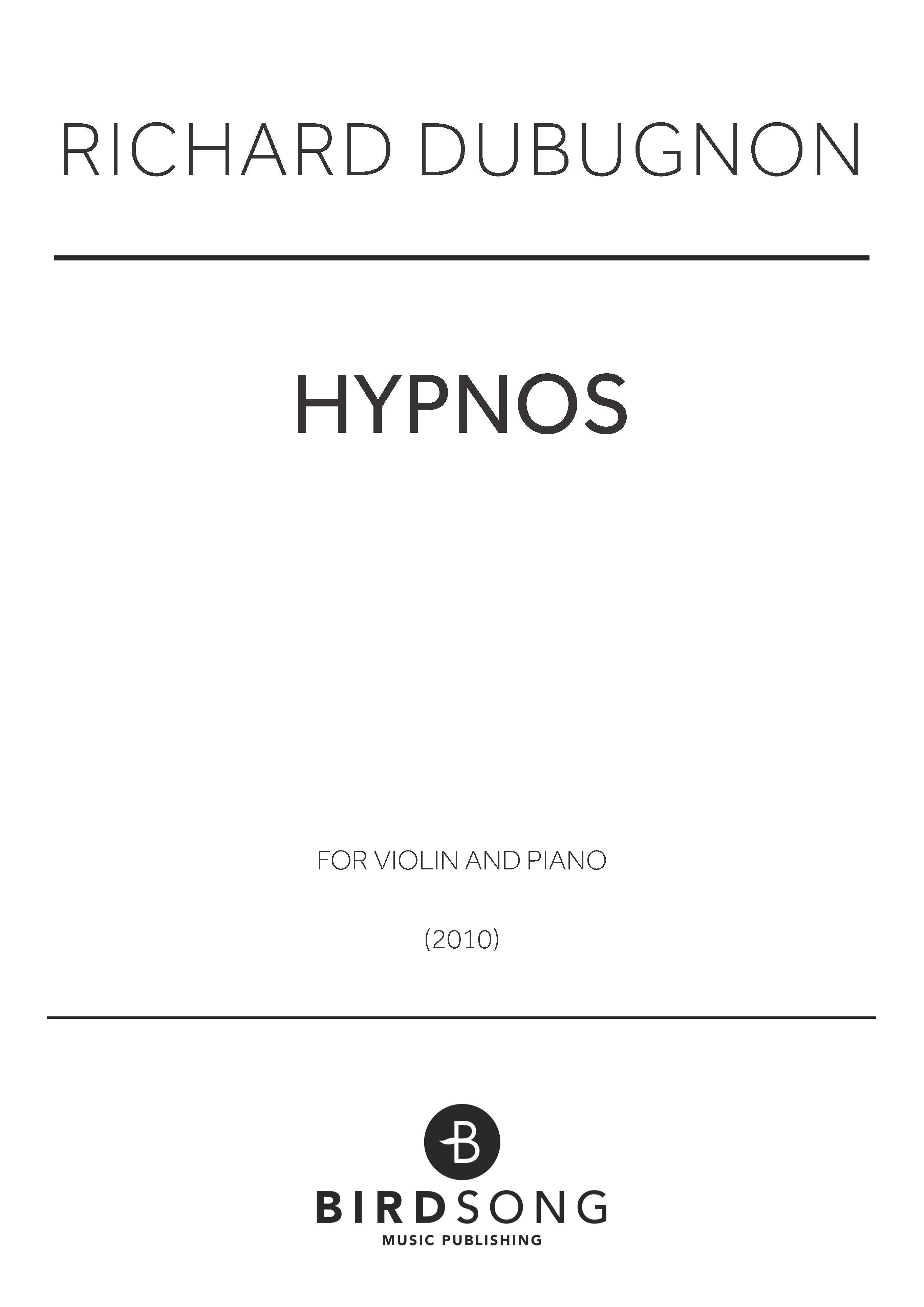 Hypnos - Richard Dubugnon - Violin/Piano (Digital Download)