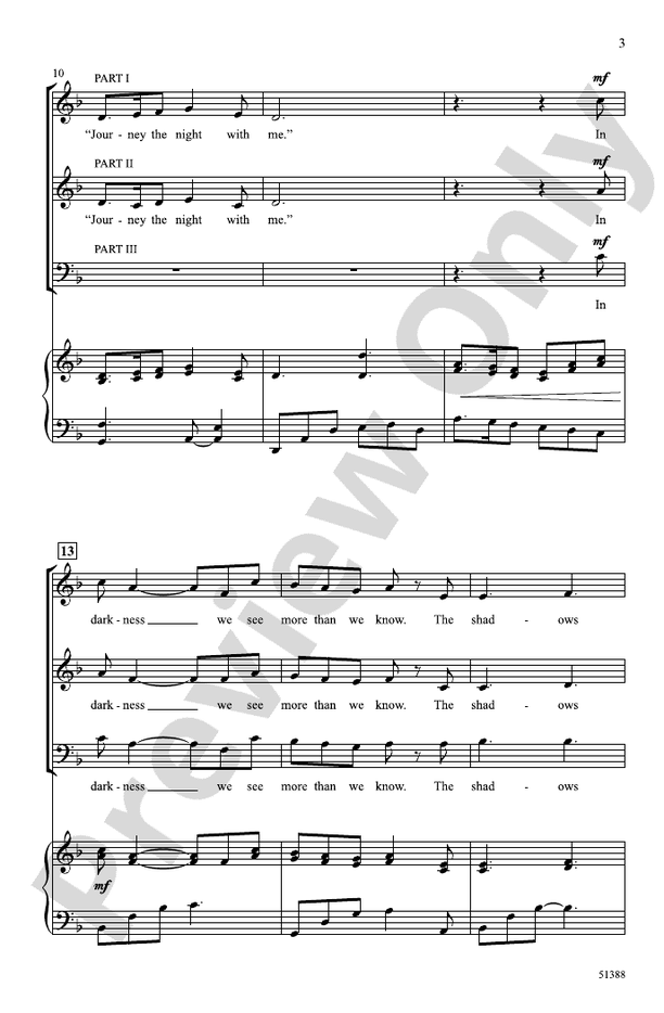 Journey the Night - 3 Part Mixed Choral Octavo (Digital Download)