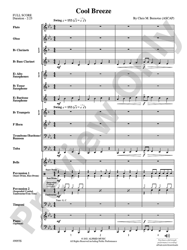 Cool Breeze - Concert Band Conductor Score & Parts (Digital Download)