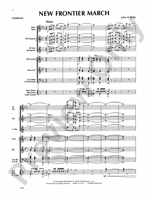 New Frontier March - Concert Band Conductor Score & Parts (Digital Download)