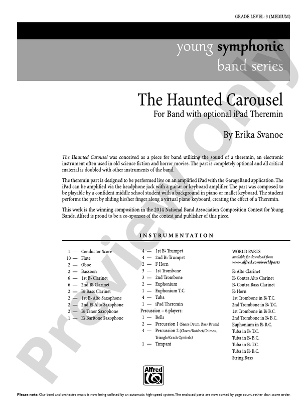 The Haunted Carousel - Concert Band Conductor Score & Parts (Digital Download)