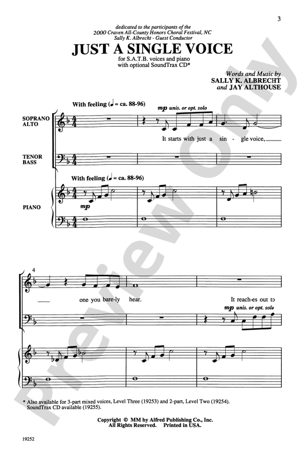 Just a Single Voice – SATB Choral Octavo (Digital Download)