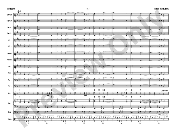 Hooked on Holidays - Jazz Ensemble Conductor Score & Parts (Digital Download)