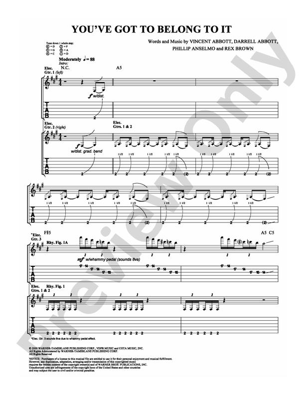 You've Got To Belong To It - Guitar TAB (Digital Download)