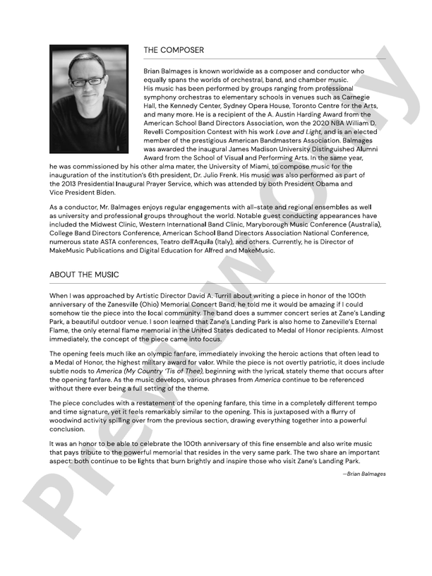 Eternal Flame – Concert Band Conductor Score & Parts (Digital Download)