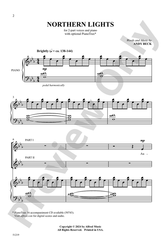 Northern Lights - 2 Part Treble Choral Octavo (Digital Download)