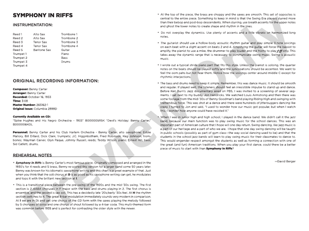 Symphony in Riffs (Grade 5) - Jazz Ensemble Conductor Score & Parts (Digital Download)