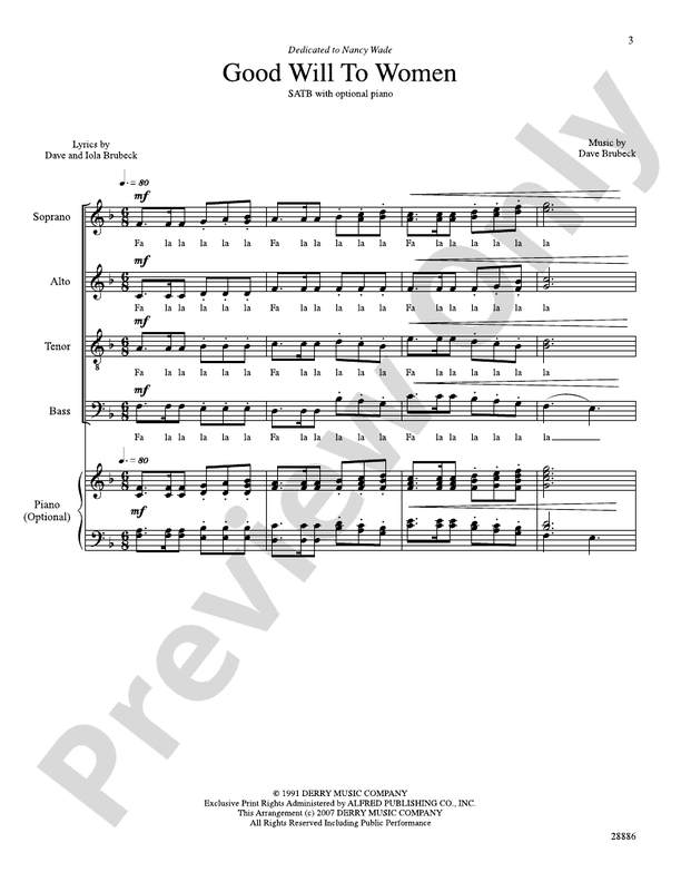 Good Will to Women – SATB Choral Octavo (Digital Download)