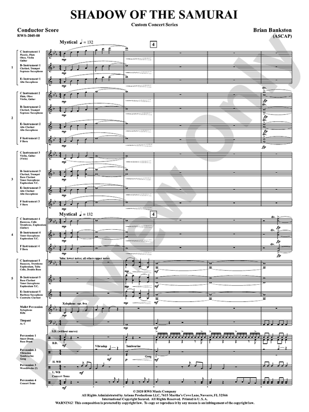 Shadow of the Samurai - Concert Band Conductor Score & Parts(Digital Download)