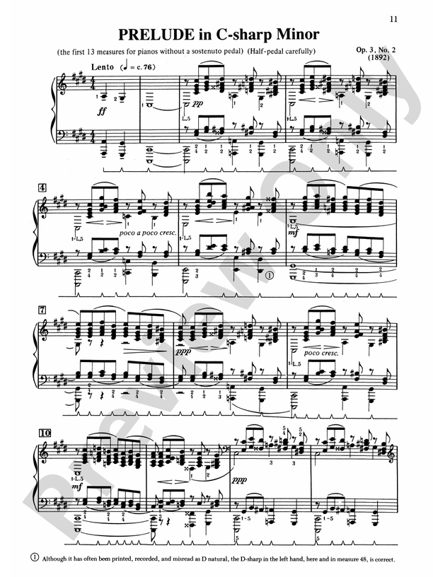 Rachmaninoff - Selected Works - Piano (Digital Download)