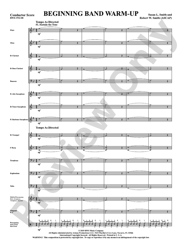 Beginning Band Warm-Up - Concert Band Conductor Score & Parts (Digital Download)