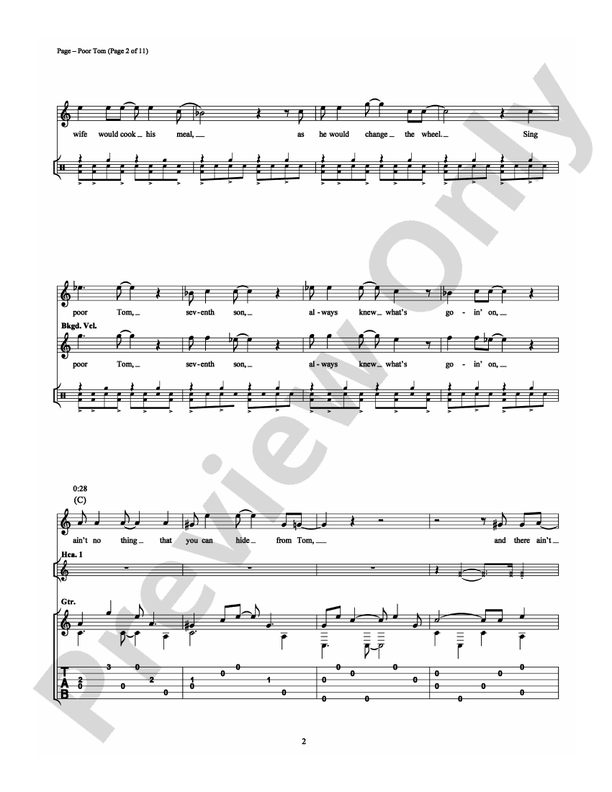 Poor Tom - Guitar TAB (Digital Download)